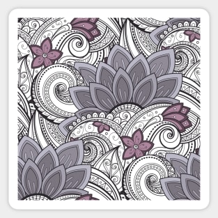 Paisley Print with Vintage Floral Motifs Sticker